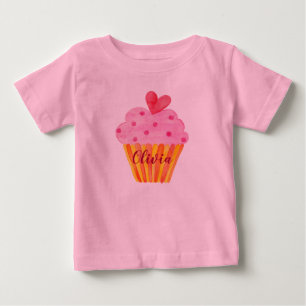 Aquarellfarben Cupcake pink jedes Alter Geburtstag Baby T-shirt