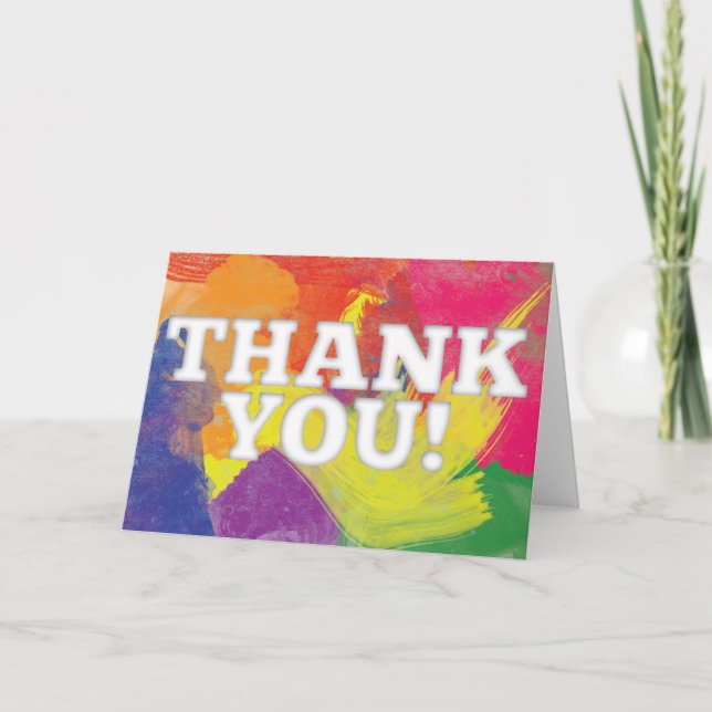 Aquarellfarben Dankekarte (Rainbow-farben) Dankeskarte (Vorderseite)