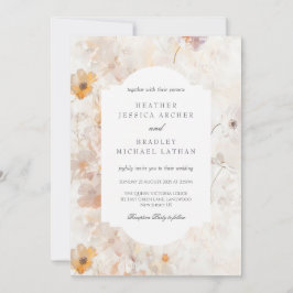 Aquarellfarben Delikate Blume Hochzeit Einladung