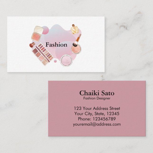 Aquarellfarben-Designer Visitenkarte (Vorne/Hinten)