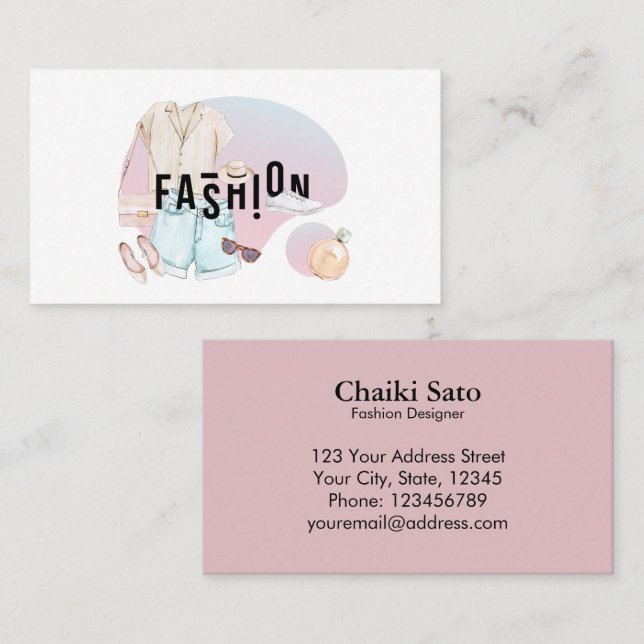 Aquarellfarben-Designer Visitenkarte (Vorne/Hinten)