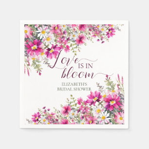 Aquarellfarben Die Liebe der hellrosa Blume befind Serviette