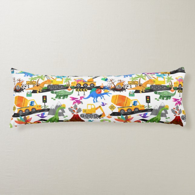 Aquarellfarben Dinosaurier Bau Kinder Personalisie Seitenschläferkissen (Vorderseite)