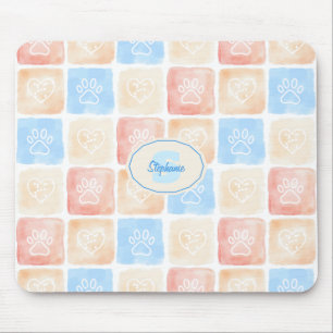 Aquarellfarben - Drucke und Herz in Schachteln Mousepad