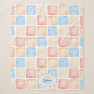 Aquarellfarben - Drucke und Herz in Schachteln Sherpadecke