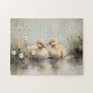 Aquarellfarben Ducklings Dandelion Blume