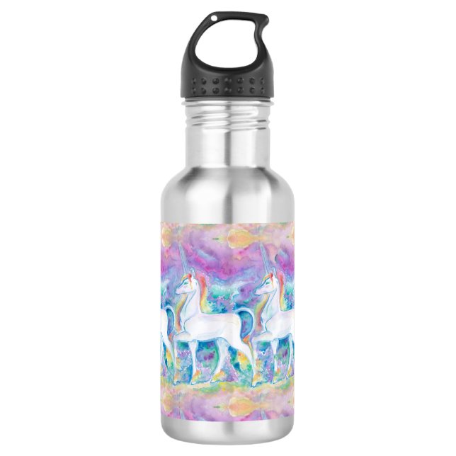 Aquarellfarben Edelstahlflasche (Vorderseite)