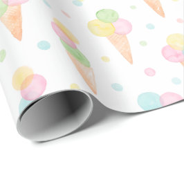 Aquarellfarben Eiscreme-Kegel in Pastellfarben Geschenkpapier