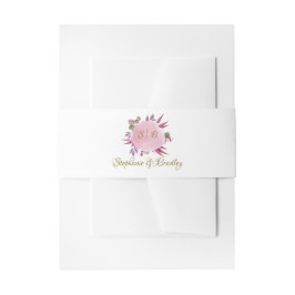 Aquarellfarben Elegant Moderne Monogramm Hochzeit Einladungsbanderole