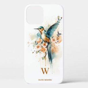 Aquarellfarben Elegantes Hummingbird Monogramm mit Case-Mate iPhone Hülle