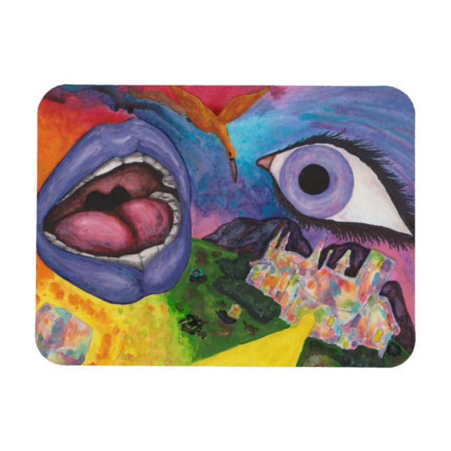 Aquarellfarben Fantasy Dimensions Woman Opal Surre Magnet (Horizontal)