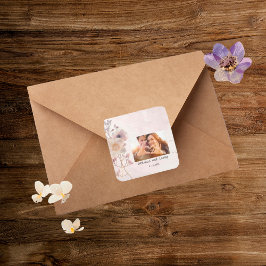 Aquarellfarben Faye Blumenkleber Quadratischer Aufkleber