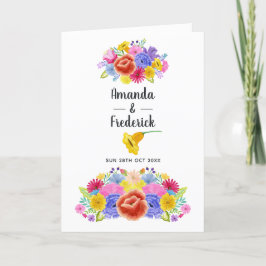 Aquarellfarben Flora mexikanische Fiesta Hochzeit Programm