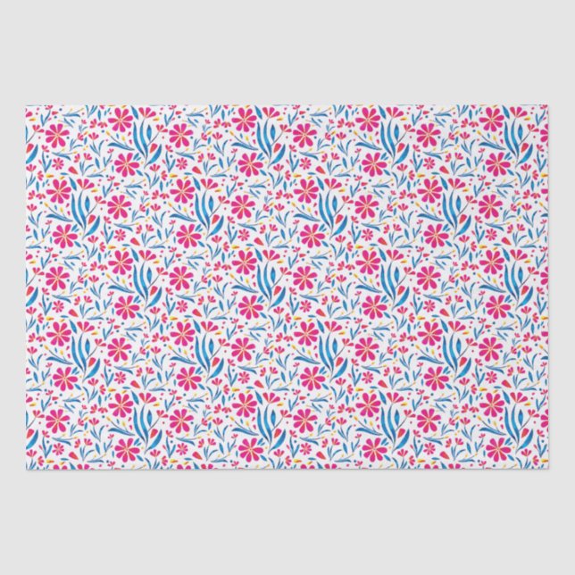 Aquarellfarben Flora-Muster Seidenpapier (Vorderseite)