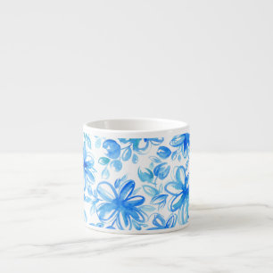 Aquarellfarben Floral Chintz Niedliches Muster Espressotasse