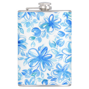 Aquarellfarben Floral Chintz Niedliches Muster Flachmann