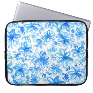 Aquarellfarben Floral Chintz Niedliches Muster Laptopschutzhülle