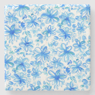 Aquarellfarben Floral Chintz Niedliches Muster Steinuntersetzer
