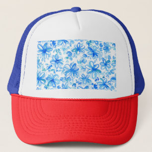 Aquarellfarben Floral Chintz Niedliches Muster Truckerkappe
