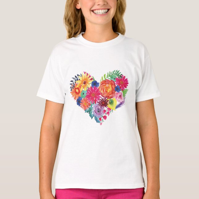 Aquarellfarben Floral Fiesta T-Shirt (Vorderseite)