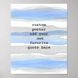 Aquarellfarben fügen Sie die blauen und grauen Str Poster