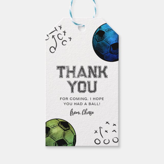 Aquarellfarben-Fußball-Liebesmarken | Fußball Dank Geschenkanhänger (Vorderseite)