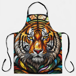 Aquarellfarben gestanzter Glass Tiger Schürze