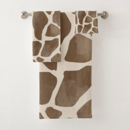 Aquarellfarben Giraffe Tierisches Muster Badhandtuch Set