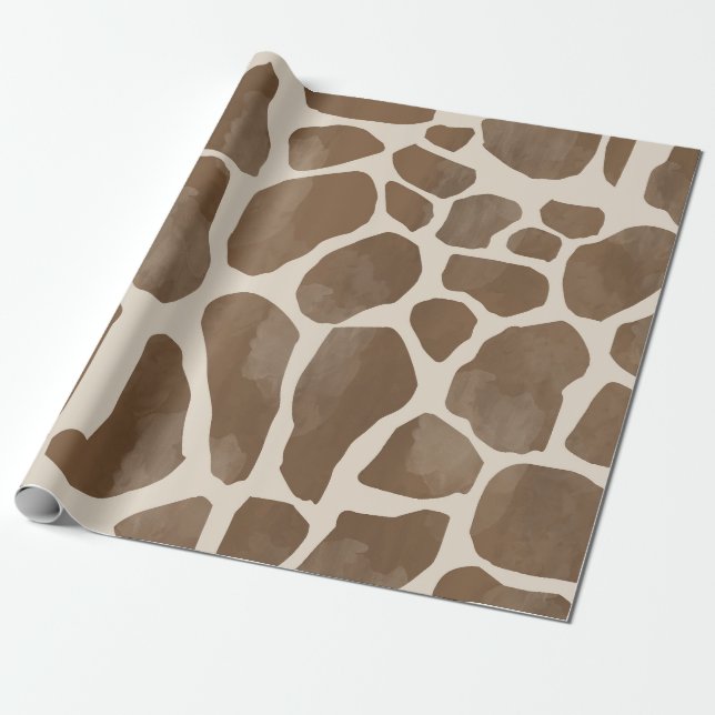Aquarellfarben Giraffe Tierisches Muster Geschenkpapier (Ungerollt)