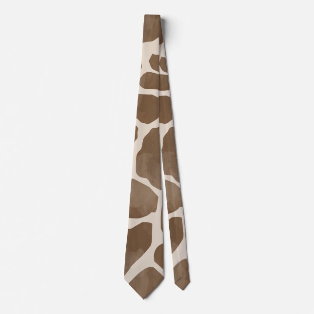 Aquarellfarben Giraffe Tierisches Muster Krawatte (Vorderseite)