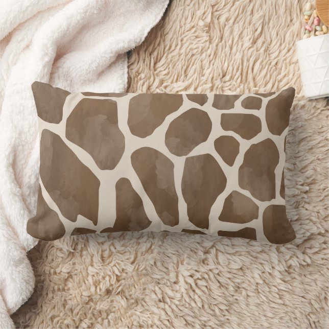Aquarellfarben Giraffe Tierisches Muster Lendenkissen (Decke)