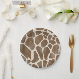 Aquarellfarben Giraffe Tierisches Muster Pappteller
