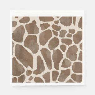 Aquarellfarben Giraffe Tierisches Muster Serviette