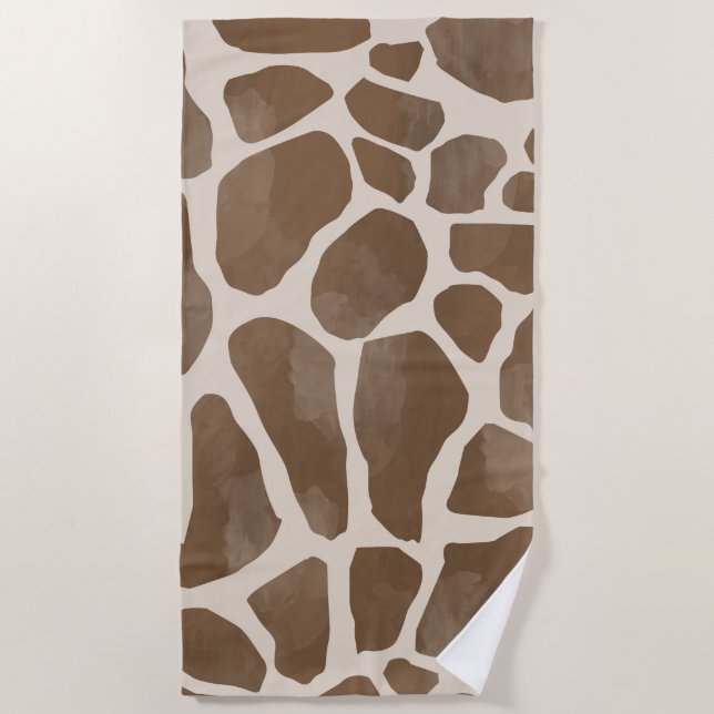 Aquarellfarben Giraffe Tierisches Muster Strandtuch (Vorderseite)