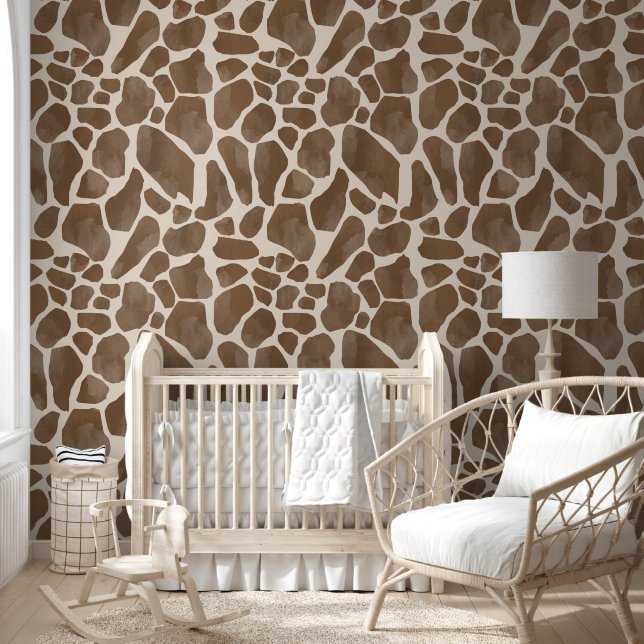 Aquarellfarben Giraffe Tierisches Muster Tapete (Kinder)