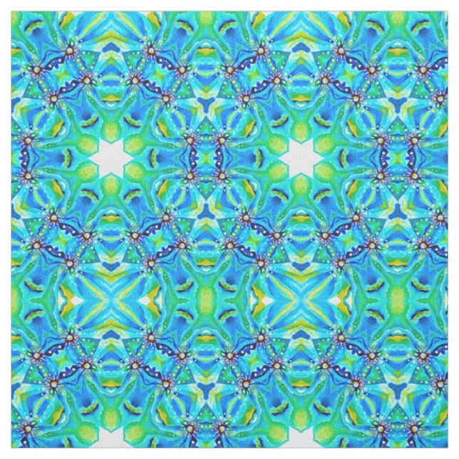 Aquarellfarben Handgestrichen Monogramm Grün Abstr Stoff (Muster)