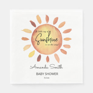 Aquarellfarben Happy Yellow Sun Baby Dusche Serviette