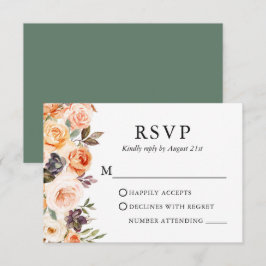 Aquarellfarben Herbst Blumenzwiebelsaison Grün RSVP Karte