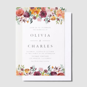 Aquarellfarben Herbst Blüten Garland Hochzeit im H