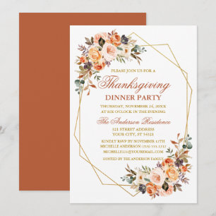 Aquarellfarben Herbst Erntedank Party Einladung