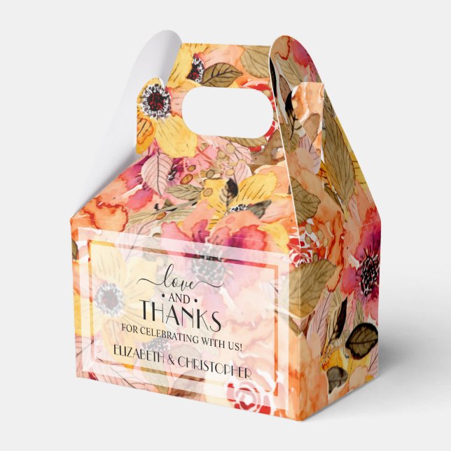 Aquarellfarben Herbst FlorCollage Geschenkschachtel (Vorderseite)
