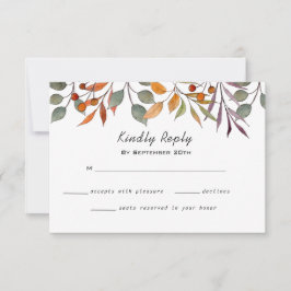 Aquarellfarben Herbst/Herbstfoliage Hochzeit RSVP Karte