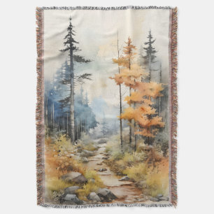 Aquarellfarben Herbstlandschaft Decke
