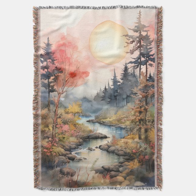 Aquarellfarben Herbstlandschaft Decke (Vorderseite Vertikal)