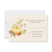 Aquarellfarben Herbstpumpen und Blätter Hochzeit