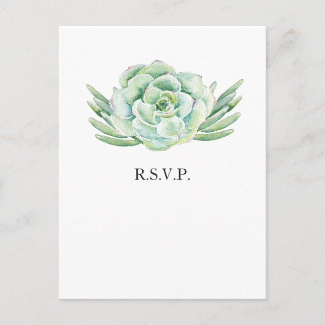 Aquarellfarben-Hochzeit rsvp Einladungspostkarte (Vorderseite)
