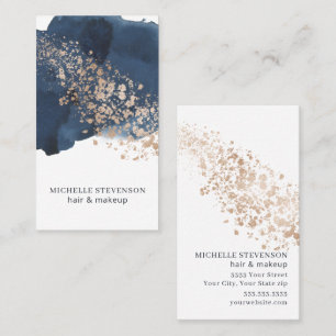 Aquarellfarben Indigoblau und Gold  Visitenkarte