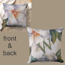 Aquarellfarben Ivory Magnolia Name Monogram