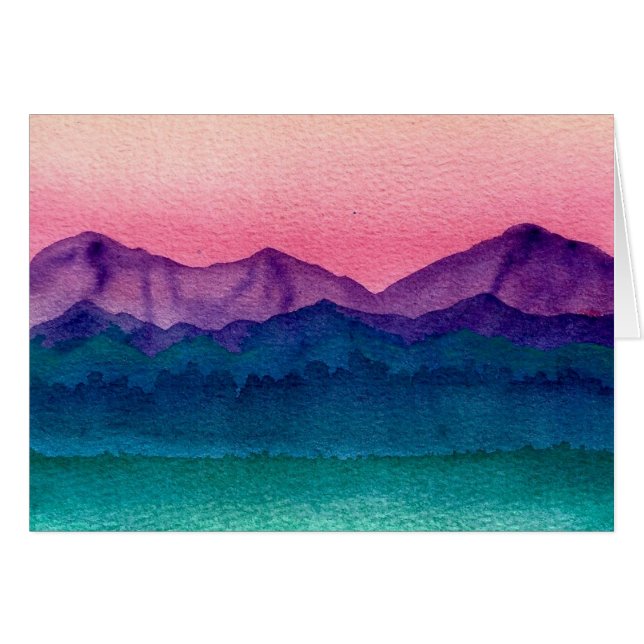 Aquarellfarben Jewel farbenfrohe leuchtende Landsc (Vorderseite (Horizontal))