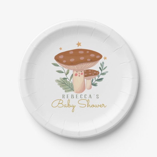 Aquarellfarben Kleine Rot-Pilz-Papier-Teller Pappteller (Vorderseite)